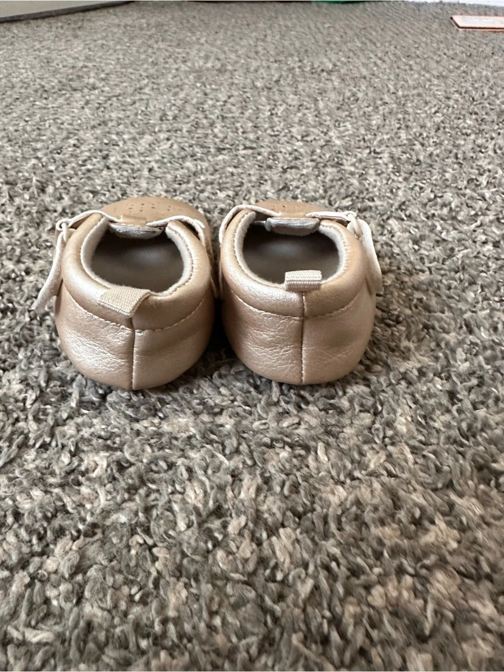 12-18M Carter's Metallic Champagne T-Strap Baby Mary Jane Shoes
